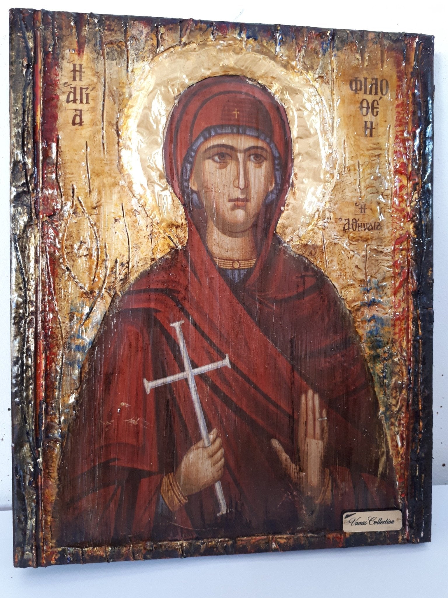 Saint St Philothei Filothei Rare Icon-Greek Orthodox Christian Handmade Icons - Vanas Collection
