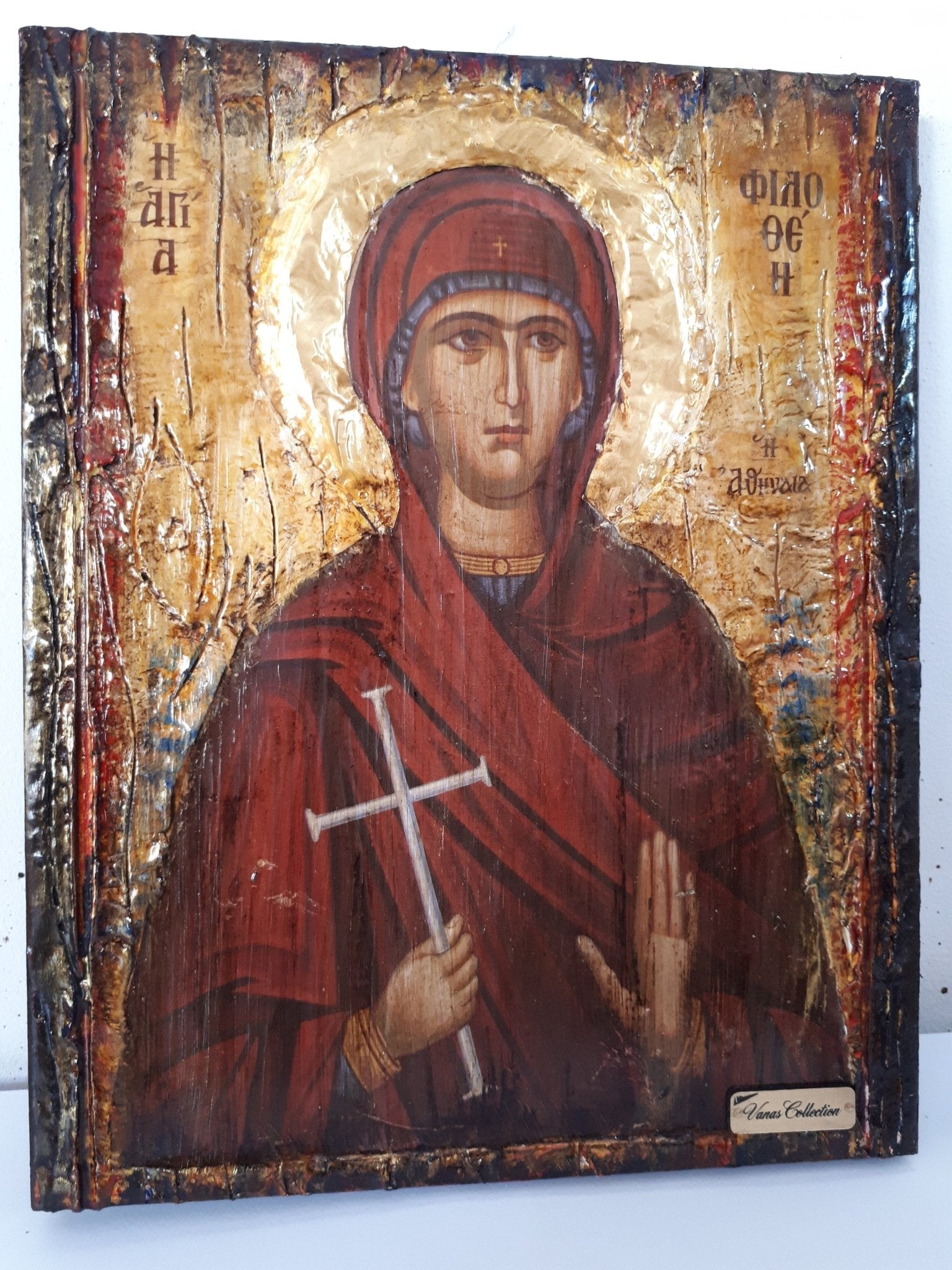 Saint St Philothei Filothei Rare Icon-Greek Orthodox Christian Handmade Icons - Vanas Collection