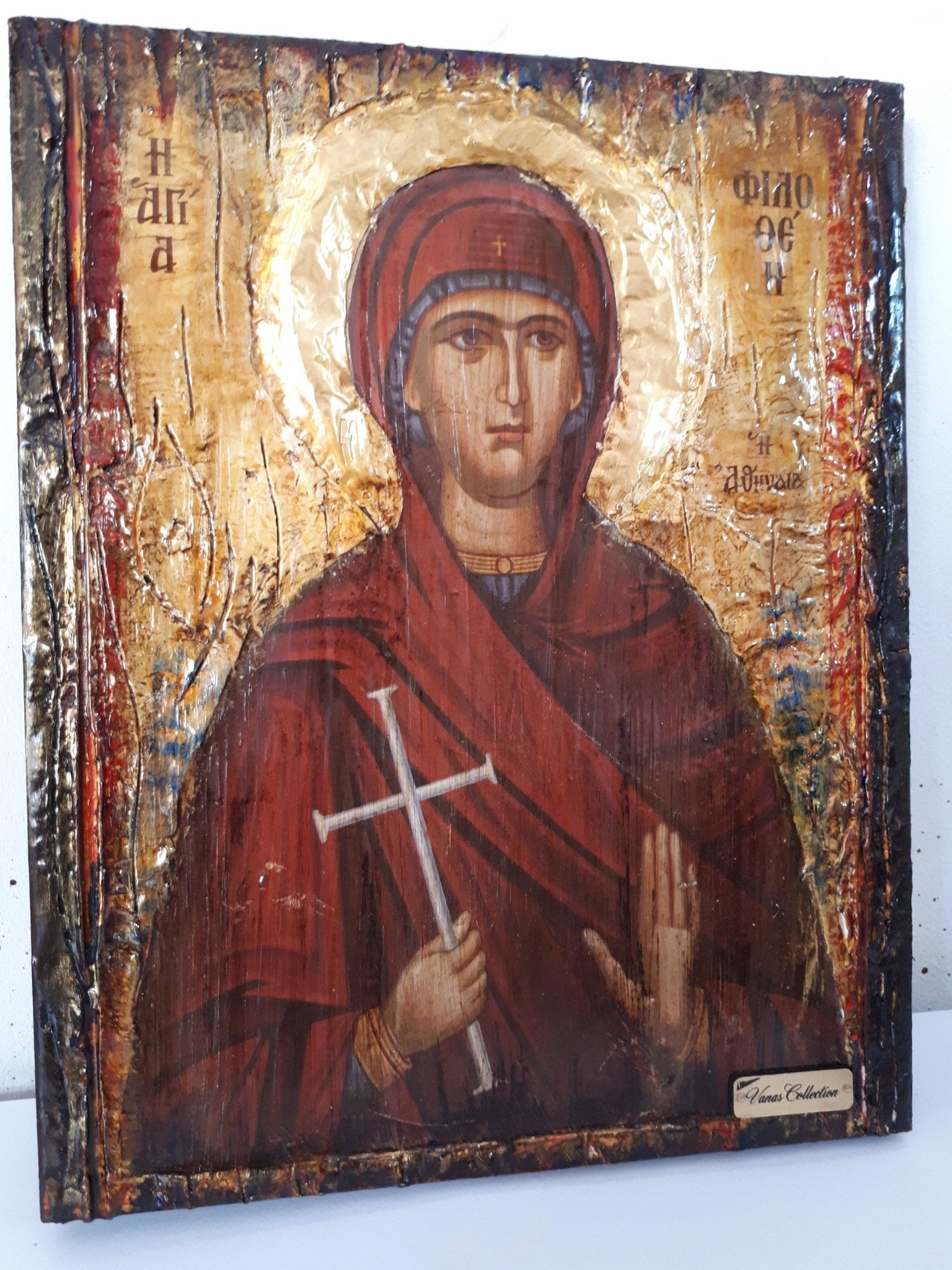 Saint St Philothei Filothei Rare Icon-Greek Orthodox Christian Handmade Icons - Vanas Collection