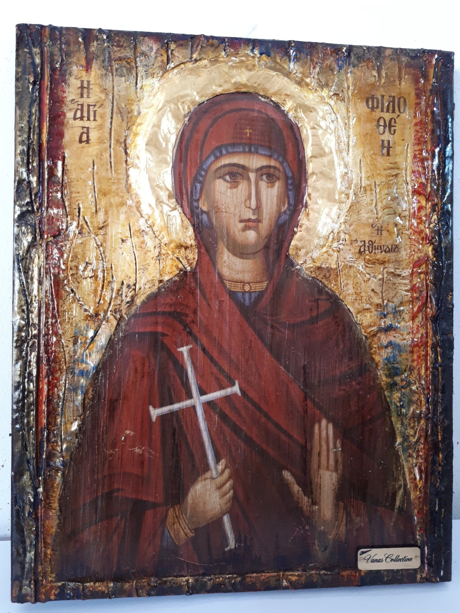 Saint St Philothei Filothei Rare Icon-Greek Orthodox Christian Handmade Icons - Vanas Collection