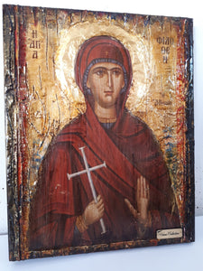 Saint St Philothei Filothei Rare Icon-Greek Orthodox Christian Handmade Icons - Vanas Collection