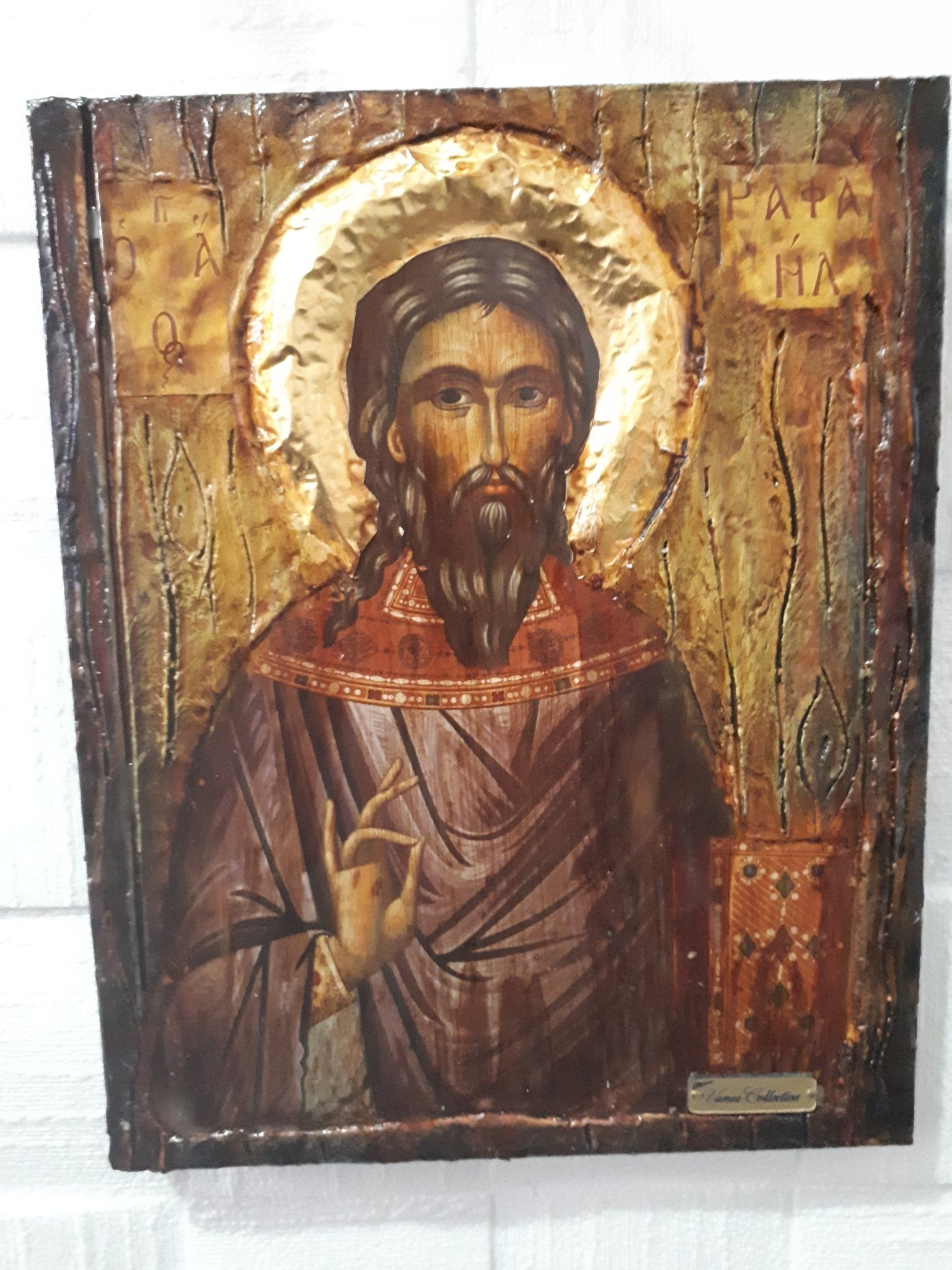 Saint St. Raphael Rafael-Christianity Orthodox Byzantine Greek Antique Icons - Vanas Collection