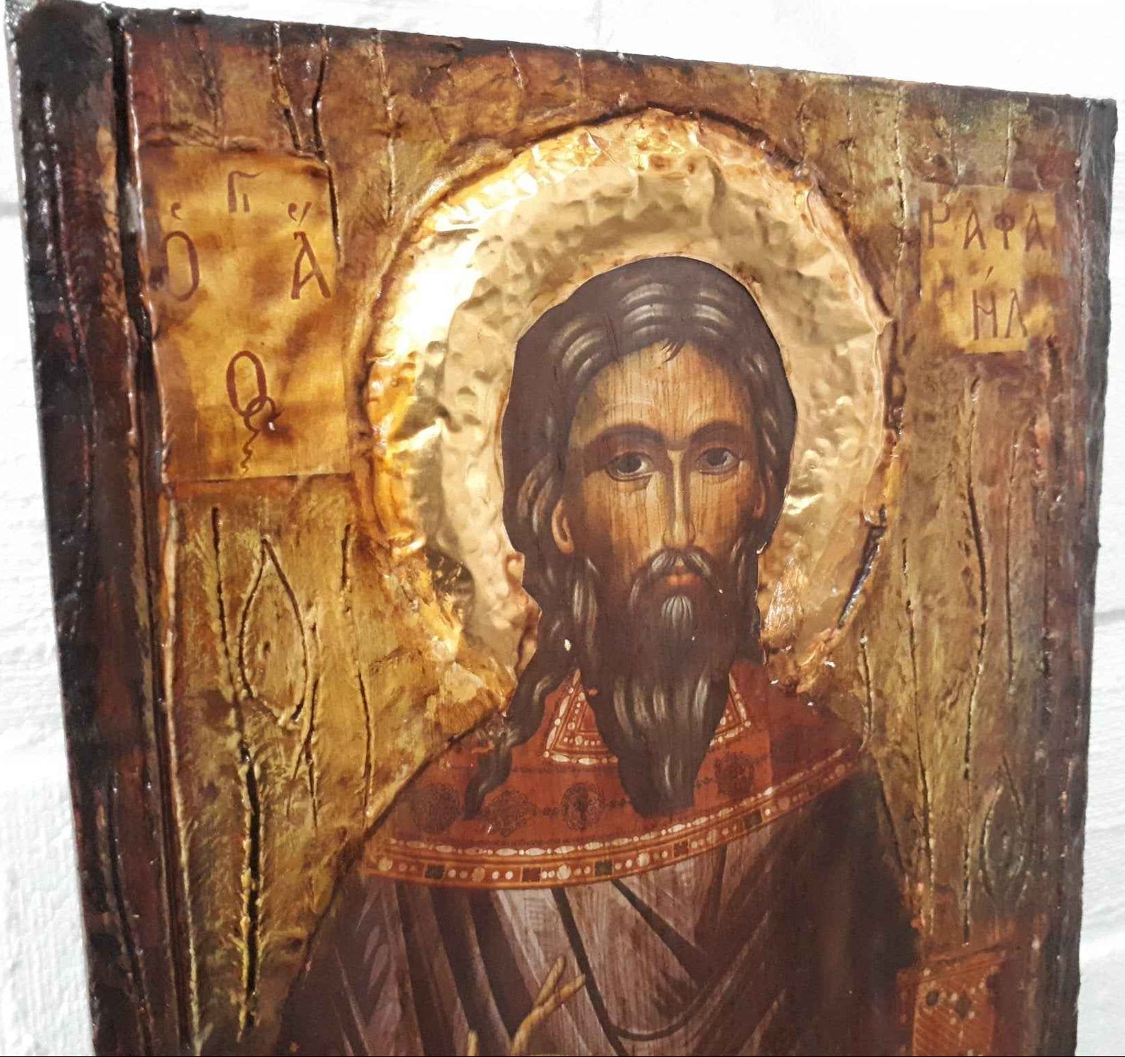 Saint St. Raphael Rafael-Christianity Orthodox Byzantine Greek Antique Icons - Vanas Collection