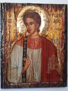 Saint St. Romanos the Melodist icon on Wood Icon-Orthodox Greek Christian Catholic Icons - Vanas Collection