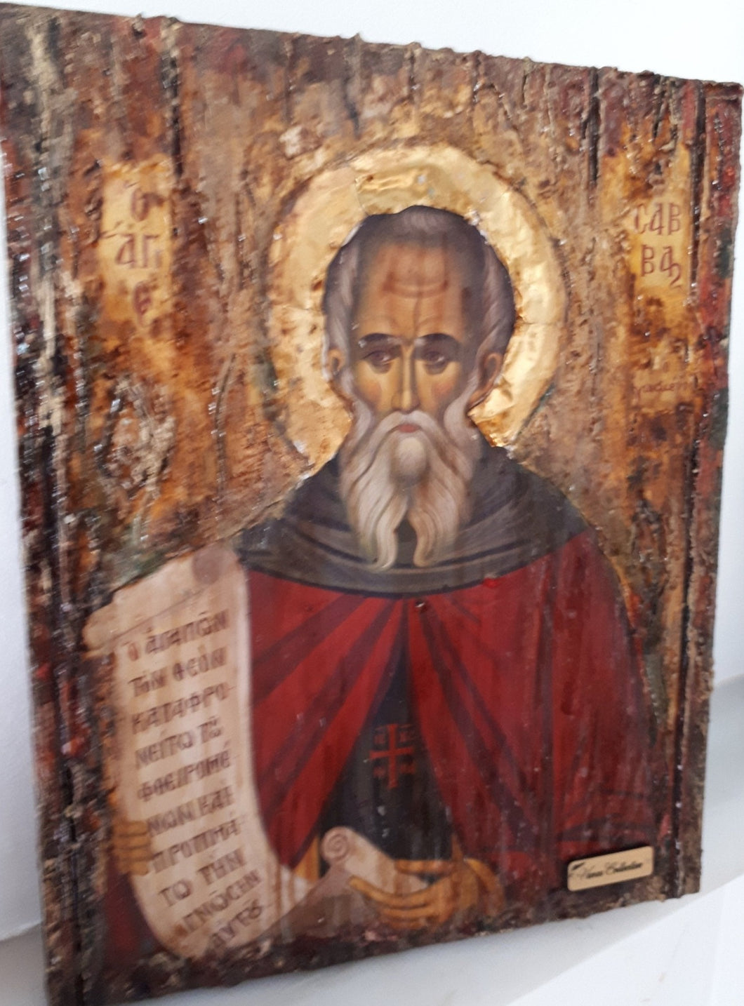 Saint St. Sava / Sabbas - Orthodox Byzantine Icon Handmade by VanasCollection - Vanas Collection