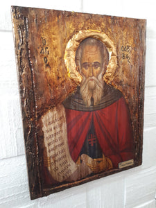 Saint St Savvas Savas -Greek Orthodox Byzantine Russian Icon Antique Style Icon - Vanas Collection