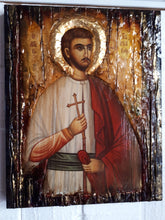 Load image into Gallery viewer, Saint St. Stamatios on Wood Icon-Orthodox Greek Christian Byzantine Icons - Vanas Collection