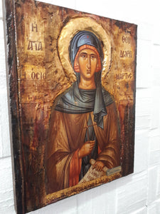 Saint St. Theodora of Vasta Megalopoli - Handmade Greek -Orthodox Byzantine Icon - Vanas Collection