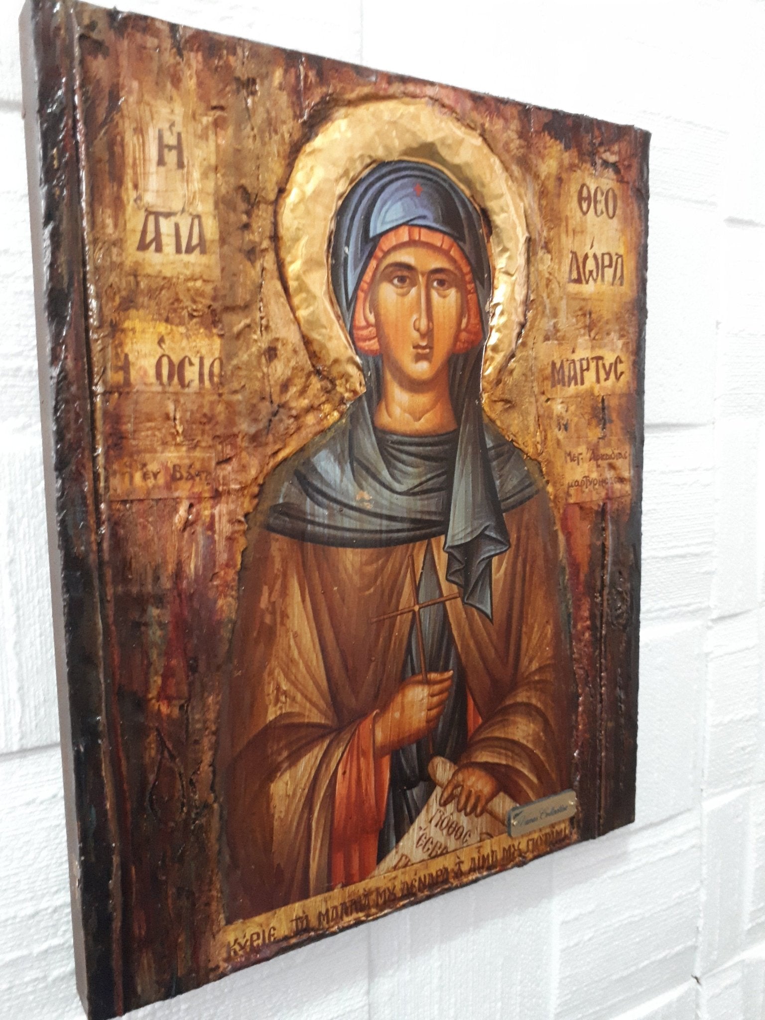 Saint St. Theodora of Vasta Megalopoli - Handmade Greek -Orthodox Byzantine Icon - Vanas Collection
