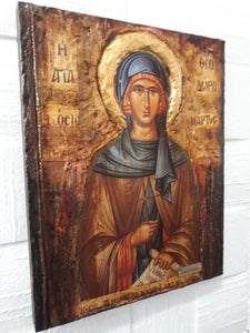 Saint St. Theodora of Vasta Megalopoli - Handmade Greek -Orthodox Byzantine Icon - Vanas Collection