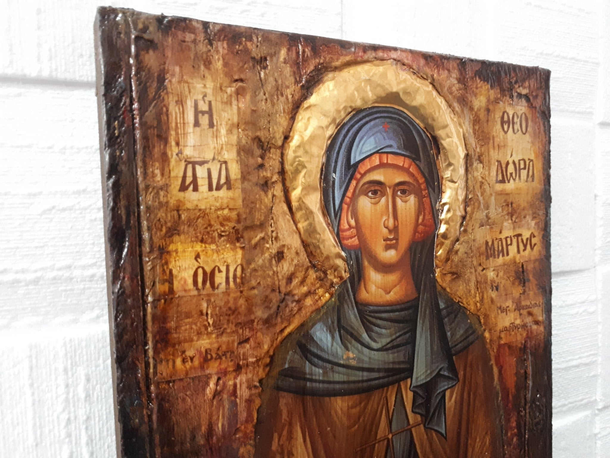 Saint St. Theodora of Vasta Megalopoli - Handmade Greek -Orthodox Byzantine Icon - Vanas Collection