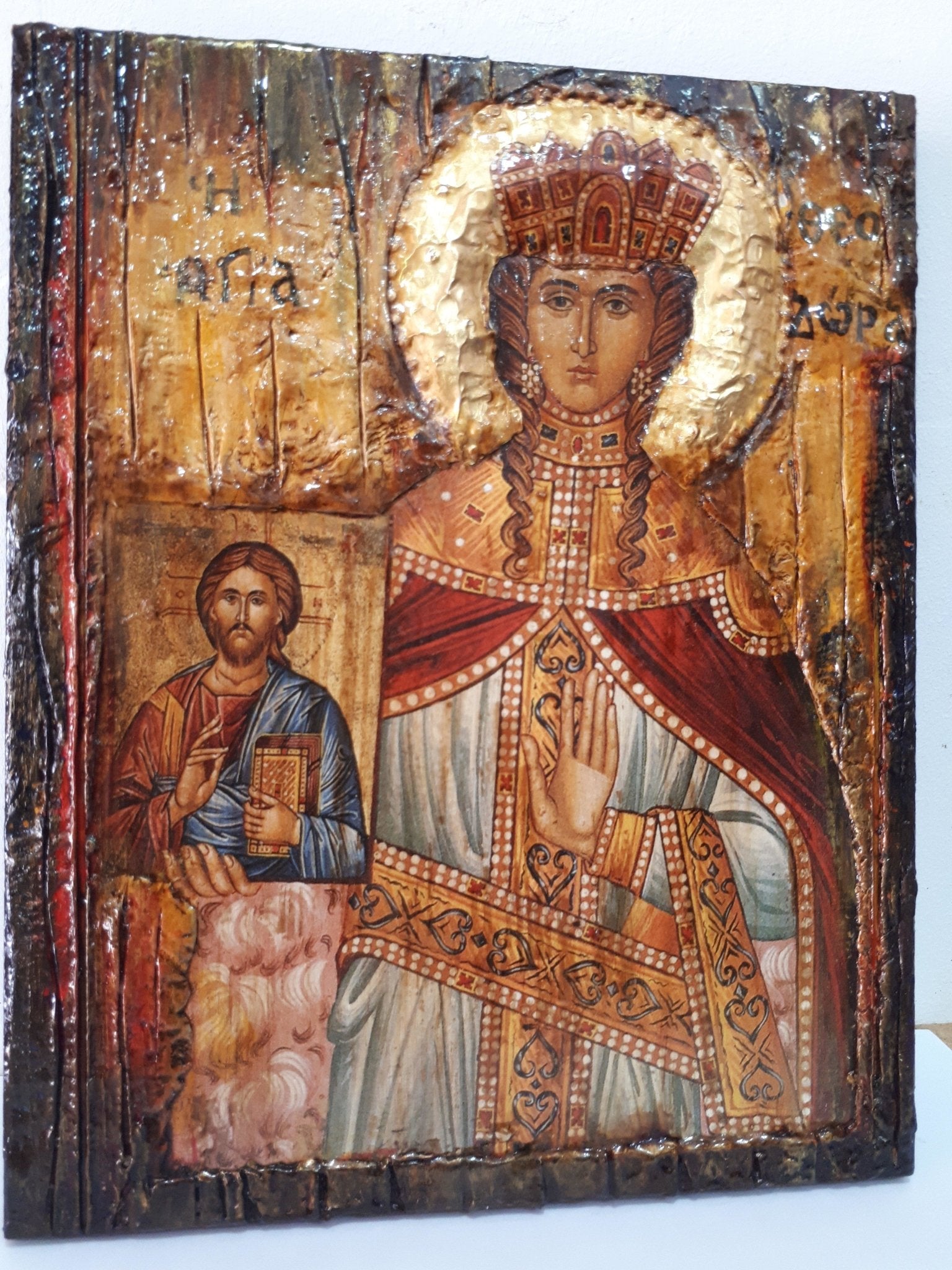 Saint St. Theodora the Empress Augusta Icon- Orthodox Greek Half Body Icons - Vanas Collection