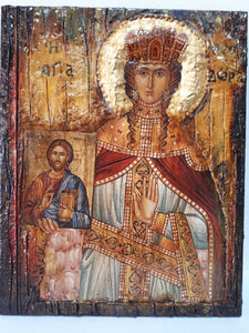 Saint St. Theodora the Empress Augusta Icon- Orthodox Greek Half Body Icons - Vanas Collection