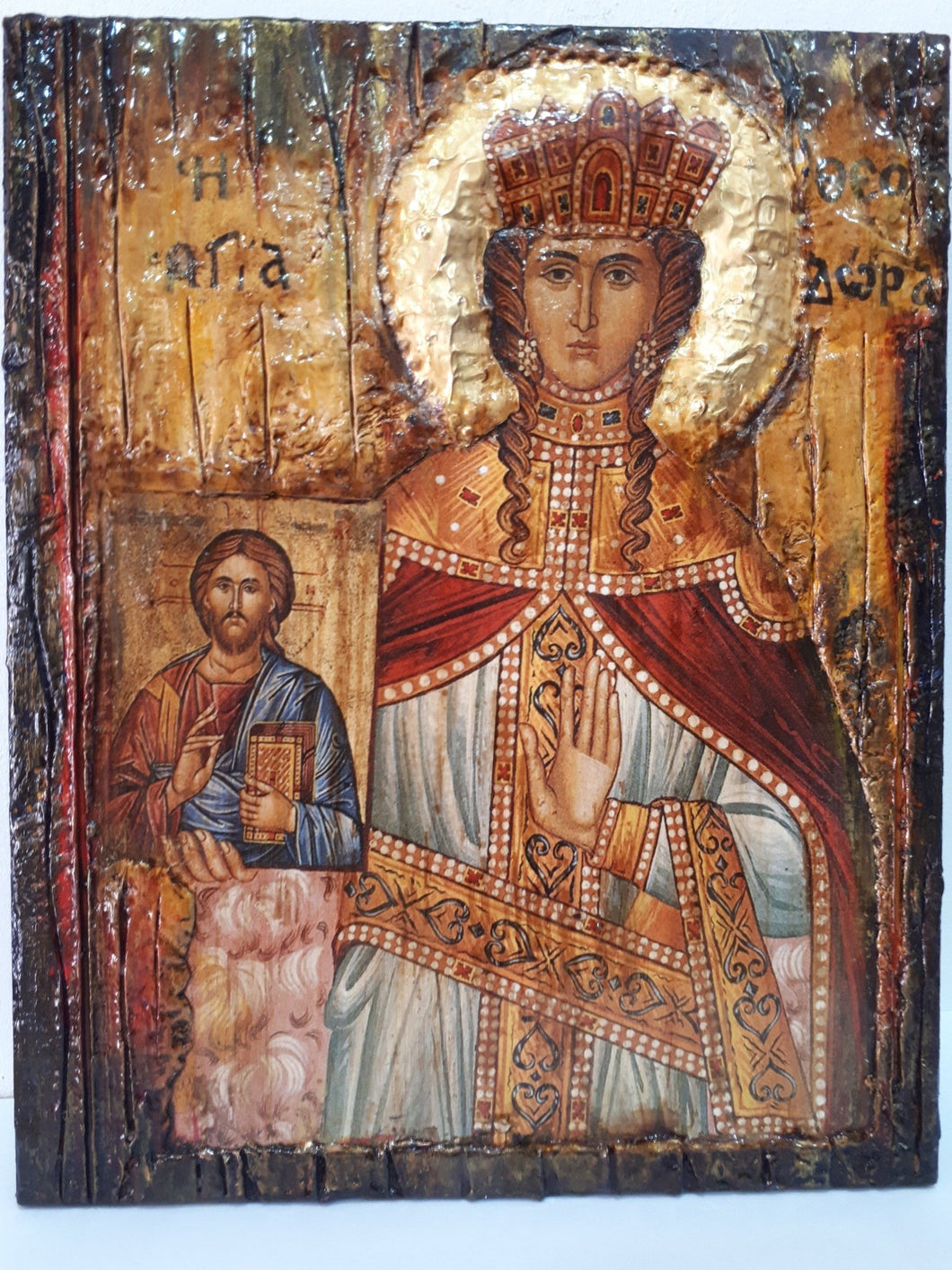 Saint St. Theodora the Empress Augusta Icon- Orthodox Greek Half Body Icons - Vanas Collection