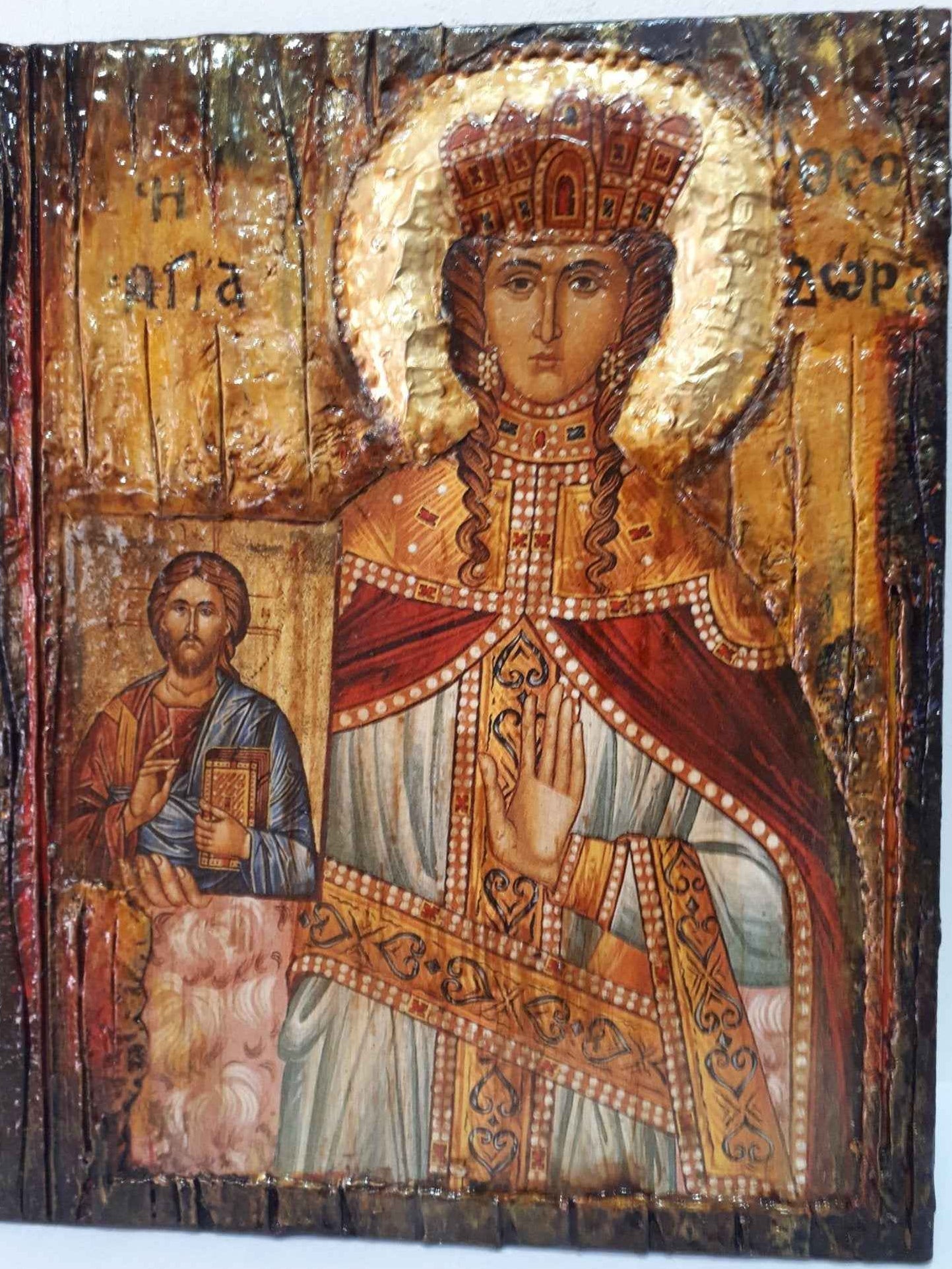 Saint St. Theodora the Empress Augusta Icon- Orthodox Greek Half Body Icons - Vanas Collection