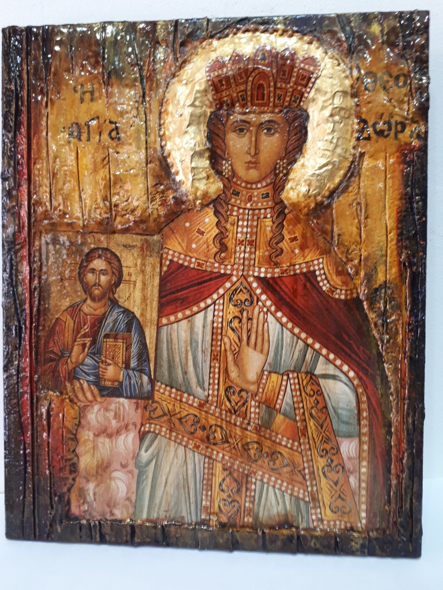 Saint St. Theodora the Empress Augusta Icon- Orthodox Greek Half Body Icons - Vanas Collection