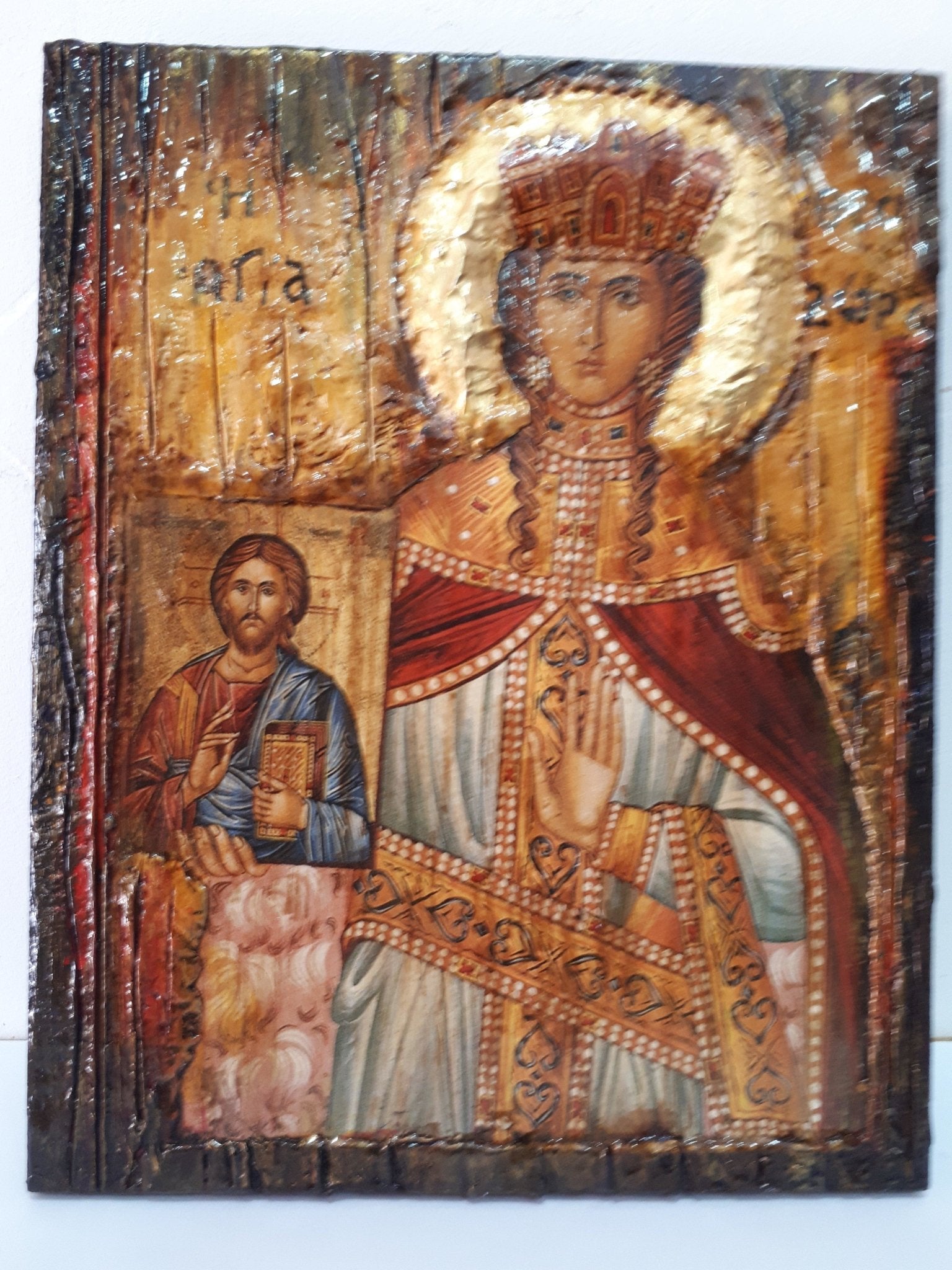Saint St. Theodora the Empress Augusta Icon- Orthodox Greek Half Body Icons - Vanas Collection