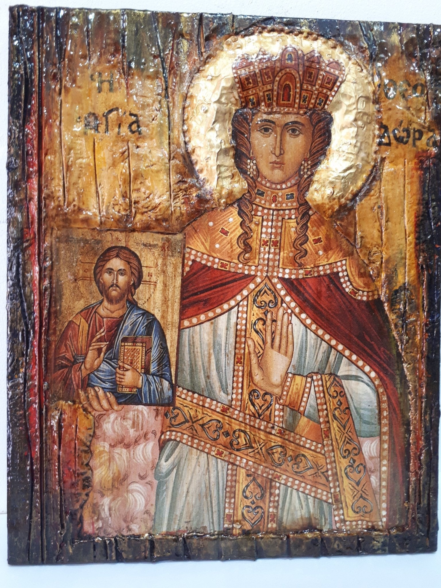 Saint St. Theodora the Empress Augusta Icon- Orthodox Greek Half Body Icons - Vanas Collection