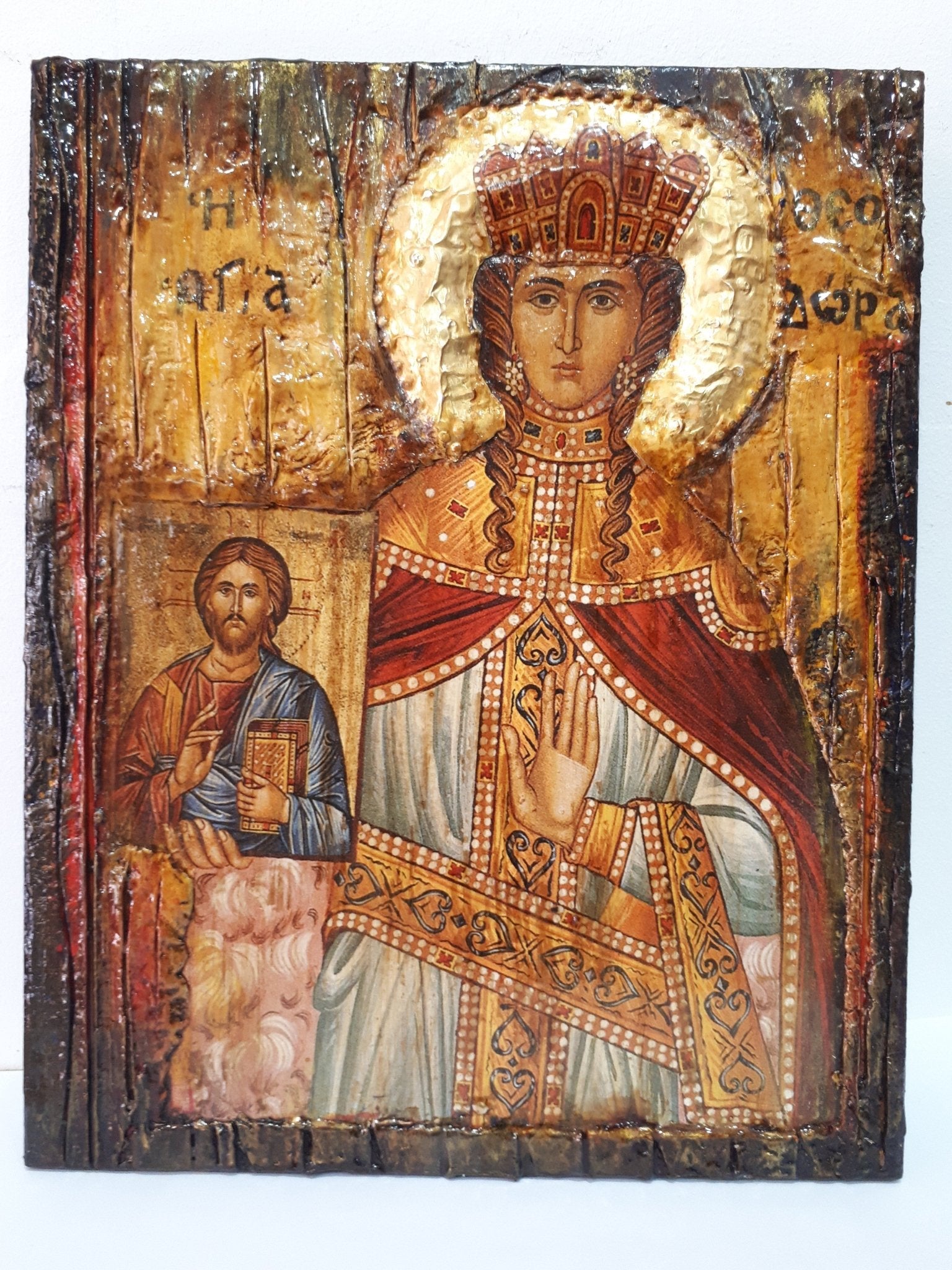 Saint St. Theodora the Empress Augusta Icon- Orthodox Greek Half Body Icons - Vanas Collection