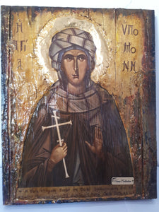 Saint St Ypomoni Ipomoni Icon-Greek Byzantine Antique Style Icons - Vanas Collection