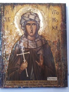 Saint St Ypomoni Ipomoni Icon-Greek Byzantine Antique Style Icons - Vanas Collection