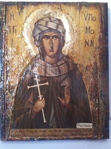 Saint St Ypomoni Ipomoni Icon-Greek Byzantine Antique Style Icons - Vanas Collection