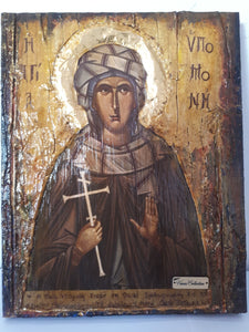Saint St Ypomoni Ipomoni Icon-Greek Byzantine Antique Style Icons - Vanas Collection