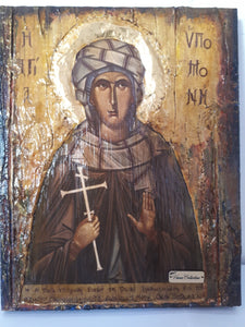 Saint St Ypomoni Ipomoni Icon-Greek Byzantine Antique Style Icons - Vanas Collection