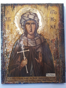 Saint St Ypomoni Ipomoni Icon-Greek Byzantine Antique Style Icons - Vanas Collection