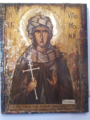 Saint St Ypomoni Ipomoni Icon-Greek Byzantine Antique Style Icons - Vanas Collection