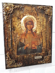 Saint Thecla Thekla Icon-Unique Handmade Orthodox Christian Byzantine Greek Made - Vanas Collection