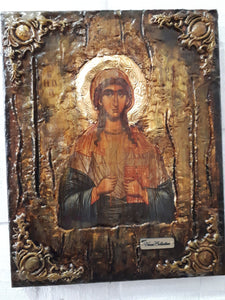 Saint Thecla Thekla Icon-Unique Handmade Orthodox Christian Byzantine Greek Made - Vanas Collection