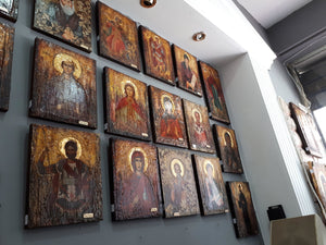 Saint Veronica Issue of blood- Rare Byzantine Greek Orthodox Antique Style Icons - Vanas Collection