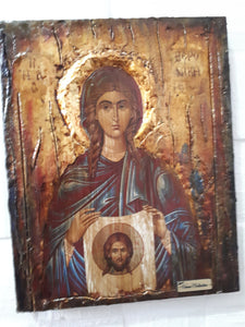 Saint Veronica Issue of blood- Rare Byzantine Greek Orthodox Antique Style Icons - Vanas Collection