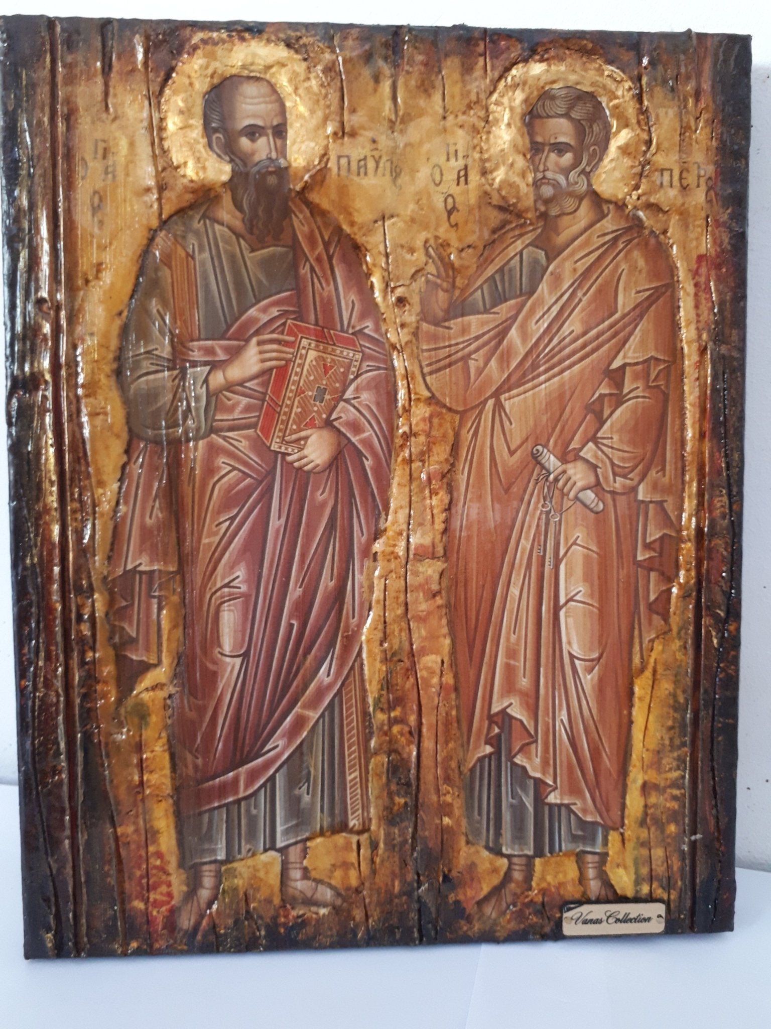 Saints Peter and Paul the Apostles Icon-Greek Russian Byzantine Orthodox Icons - Vanas Collection