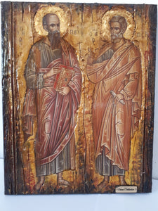 Saints Peter and Paul the Apostles Icon-Greek Russian Byzantine Orthodox Icons - Vanas Collection