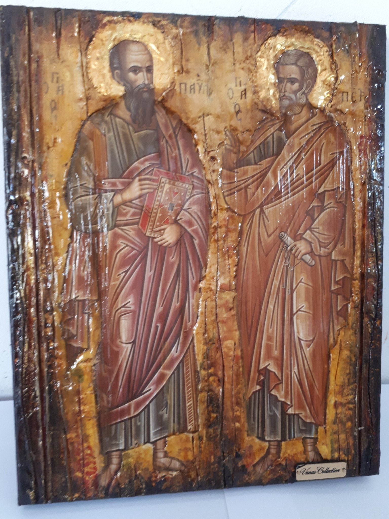 Saints Peter and Paul the Apostles Icon-Greek Russian Byzantine Orthodox Icons - Vanas Collection
