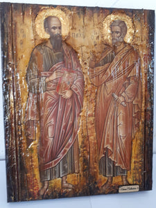 Saints Peter and Paul the Apostles Icon-Greek Russian Byzantine Orthodox Icons - Vanas Collection