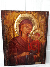 Load image into Gallery viewer, St. Anna with Virgin Mary-Handmade Greek Orthodox Byzantine Icon Antique Style - Vanas Collection