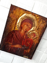 Load image into Gallery viewer, St. Anna with Virgin Mary-Handmade Greek Orthodox Byzantine Icon Antique Style - Vanas Collection