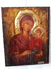 Load image into Gallery viewer, St. Anna with Virgin Mary-Handmade Greek Orthodox Byzantine Icon Antique Style - Vanas Collection