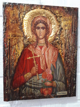 Laden Sie das Bild in den Galerie-Viewer, St. Dorothea Dorothy the Martyr of Caesarea Icon-Wooden Greek Byzantine Icons - Vanas Collection