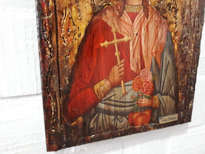 St. Dorothea Dorothy the Martyr of Caesarea Icon-Wooden Greek Byzantine Icons - Vanas Collection