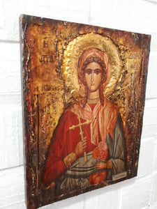 St. Dorothea Dorothy the Martyr of Caesarea Icon-Wooden Greek Byzantine Icons - Vanas Collection