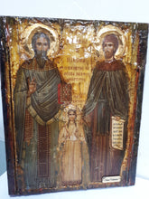 Load image into Gallery viewer, St. Raphael, St. Irene &amp; St. Nicholas-Greek Orthodox Byzantine Handmade Icons - Vanas Collection