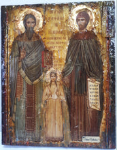 Load image into Gallery viewer, St. Raphael, St. Irene &amp; St. Nicholas-Greek Orthodox Byzantine Handmade Icons - Vanas Collection