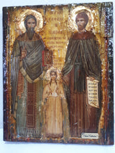Load image into Gallery viewer, St. Raphael, St. Irene &amp; St. Nicholas-Greek Orthodox Byzantine Handmade Icons - Vanas Collection
