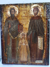 Load image into Gallery viewer, St. Raphael, St. Irene &amp; St. Nicholas-Greek Orthodox Byzantine Handmade Icons - Vanas Collection
