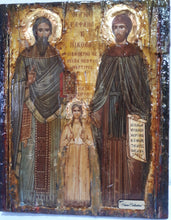 Load image into Gallery viewer, St. Raphael, St. Irene &amp; St. Nicholas-Greek Orthodox Byzantine Handmade Icons - Vanas Collection