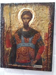 St. Theodore Tiron Tyrone Icon-Greek Russian Orthodox Byzantine Handmade Icons - Vanas Collection